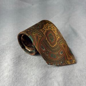 Vintage Maison de Bonneterie 100% Silk Necktie Classic Brown Paisley Netherlands